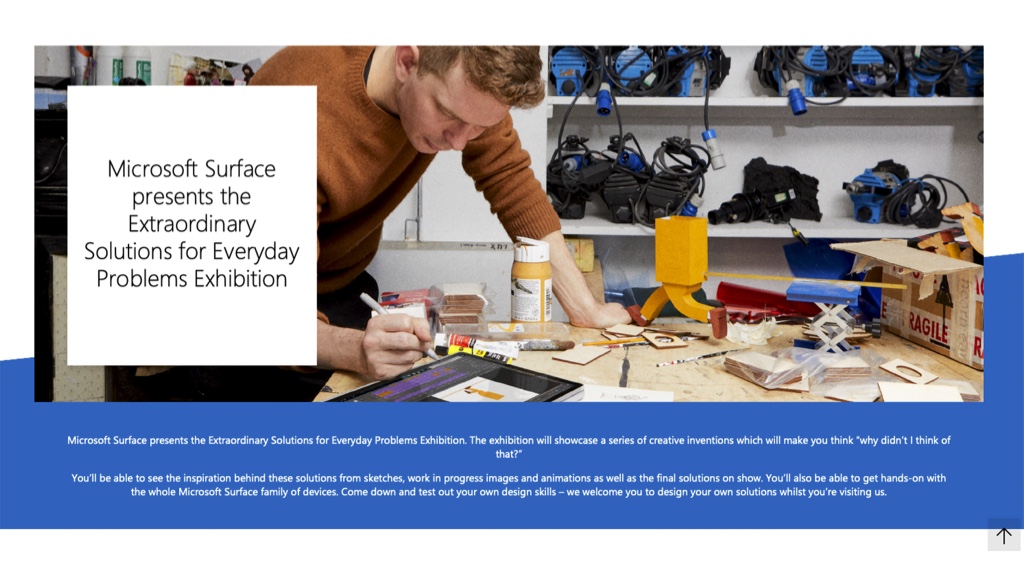 Microsoft website showing Karl Bridgeman photograph.